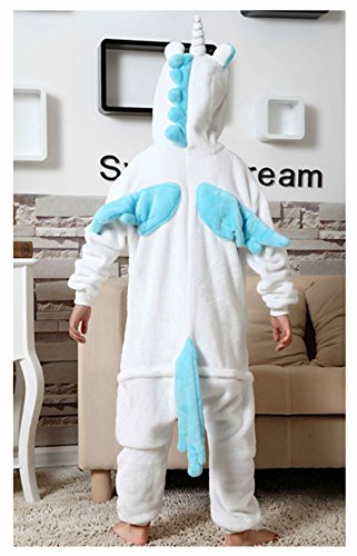 Pijama animal unicornio para niños niñas disfrace cosplay franela traje del anime invierno calentito pyjamas navidad onsie azul-95
