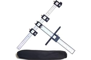 Lxoraziy Punch Locator, Maschere Hardware per Armadietti, Localizzatore Punzone Regolabile, Guida per Trapano Localizzatore di Punch, per installazione di Porte e Cassetti