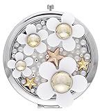 La Vogue Perfume Daisy Pattern Women Portable Makeup Compact Mirror Purse Handbag Mirror(7*7cm)