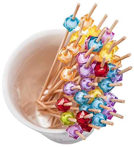 PuTwo Cocktailspieße Toothpicks Party Supplies 100 Count 12.5cm – Mehrere Farben - 5