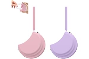 MAOERDENTAL 2 Pack Silicone Retainer Case with Vent Holes Lanyard Aligner Case Cute Portable Container Holder Night Guard Case for Travel Girl Women Men Kids (Purple+Pink)