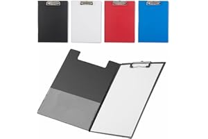 ANTEVIA MATÉRIAUX ANTEVIA - Écritoire porte-documents/planche à pince A4 avec poche interne| PLUS DE 10 MODÈLES | Porte-bloc | Matière: PVC | Pince: Profil bas | Couleur de la planche : Noir (Clasor noir)