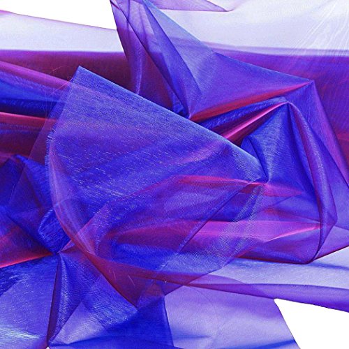 ORGANZA Stoff Meterware Kobaltblau-Rot mit FARBWECHSEL – hauch zart und durchsichtig - 3