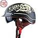 Produktbild YXNB® Brain-Cap · Halbschale Jet-Helm Motorrad-Helm, Matt Black Motorrad Half Helm mit Drop Visier für Cruiser Chopper Biker Lucky Skull, DOT Zertifizierung,S55~56cm