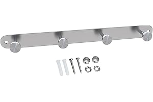 INTIRILIFE Perchero de Acero Inoxidable Modell A - 4 Ganco - Perchero de Pared Perchero con Gancho de Pared en 5 diseños Diferentes