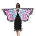 Produktbild HUIHUI Damen Schmetterlings Flügel Schal Frauen Nymphe Pixie Cosplay Kostüm Zusatz Umhang Kinder (Rose rot)