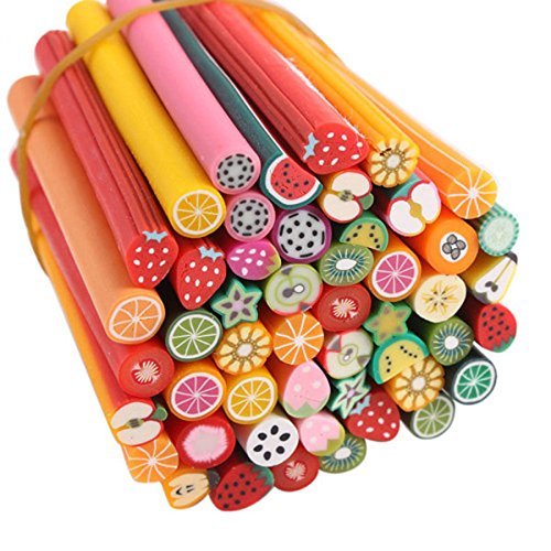 50pcs Mixed Styles Fimo Polymer Clay Cane Nail Art Stickers (2#)
