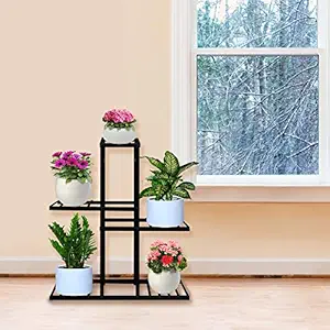 TrustBasket Tulip Stand (Black)-Flower Pot Stand, Planter Stand Indoor/Outdoor use, Multipurpose Stand