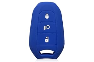 SILUOHAKE Cover Chiave Peugeot Citroen in silicone Guscio per chiavi auto Cover chiavi auto per Peugeot 408 508 3008 4008 5008 Citroen C2 C3 C4 C5 Custodia Coprichiave(Blu)
