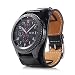 Produktbild SongNi® Soft Leather Cuff Strap Wrist Watch Replacement and Adjustable Bracelet for Samsung Gear S3 Frontier/Classic Watch-Black Plain Weave