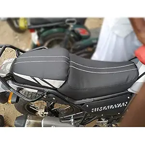 Elegant Twin Bike Seat Cover for Royal Enfield Himalayan (Bolt Sports Black & Silver)