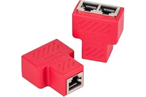 VANDESAIL 2 Pack LAN Splitter Verteiler, LAN Splitter 1 Auf 2, RJ45 Splitter LAN Switch 2Port, Ethernet Splitter Netzwerk Verlängerungen Adapter, LAN Kabel Splitter für Cat5e Cat6 Cat7 Cat8 Kabel