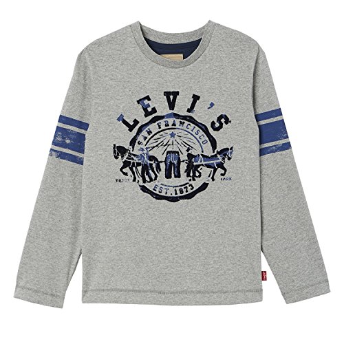 Levi's Jungen T-Shirt LS Tee Vorsity, Gris (Marled Grey), 4 Jahre Levi's Jungen T-Shirt LS Tee Vorsity, Gris (Marled Grey), 4 Jahre