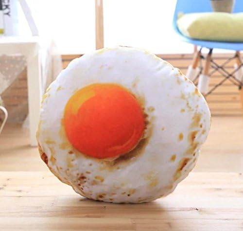 xinyiwei 3D Creative Fluffy Fried Egg Shape Cushion Chair Back Support Pillow