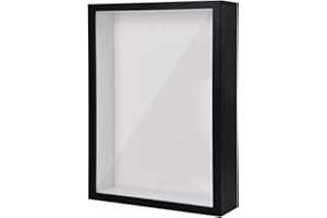 JOYAN 3D Bilderrahmen zum Befüllen Objektrahmen Bilderrahmen Tief zum Befüllen Tiefer Bilderrahmen zum Befüllen Bilderrahmen Holz für Getrocknete Blumen/Handwerk (Schwarz)