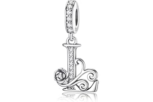 ChenYuTe Suitable for Pandora bracelet letter charm, romantic rose charm, jewellery gift for yourself, mum, daughter, girlfriends