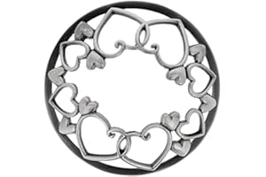 TASSORM Wakehurst Kerzendeckel für Kerzen und Gläser, mit Lampenschirmen (Herzen, gebürstetes Silber)