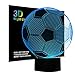 Price comparison product image Football 3D Night Light Illusion Lamp Bedside Table Lamp, Ticent & Co 7 Colors Changing Touch Switch Desk Decoration Lamps Birthday Christmas Gift with Acrylic Flat & ABS Base & USB Cable