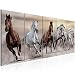 Produktbild Bilder Pferde Wandbild 200 x 80 cm Vlies - Leinwand Bild XXL Format Wandbilder Wohnzimmer Wohnung Deko Kunstdrucke Braun 5 Teilig -100% MADE IN GERMANY - Fertig zum Aufhängen 014155a