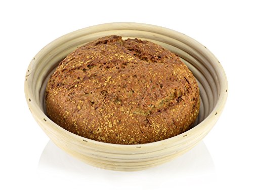 Gärkörbchen aus Rattan Ø21cm für 500-1000g Teig, Peddigrohr Rund Gärkorb Gärkörbe Brotteig Korb - 2