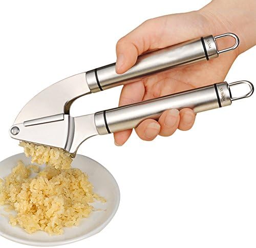 Sunkuka Garlic Crusher Press Stainless Steel Mincer with Silicone Tube Roller and Brush Set