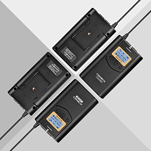 Comica CVM-WM100 48 UHF Canali Professional Omnidirezionale Wireless Lavalier Microfono per Canon 5D II / 5D III, Canon 6D, Panasonic GH5 / GH4, Videocamera, Smartphone (Gamma 328 piedi)