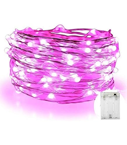 Luci Fatate Rosso Caldo 10m Su Filo Di Rame, 100 LED A Batteria Per Decorazioni Natalizie, Matrimoni E Feste - MSC