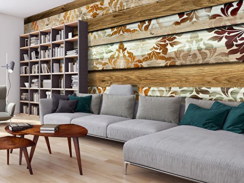 Vlies Fototapete 500×280 cm – Top – Tapete – Wandbilder XXL – Wandbild – Bild – Fototapeten – Tapeten – Wandtapete – Wand – Bretter Holz Textur Ornament f-A-0469-a-a - 5