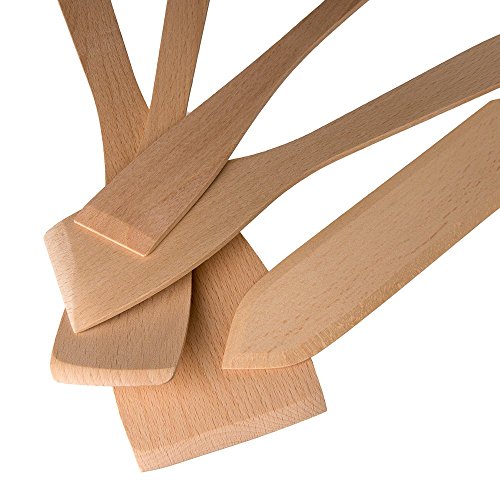 Uulki® 17 tlg. Umweltfreundliches Küchenhelfer Set aus Ardenner Buchenholz – Küchenutensilien hergestellt in Europa ((Kochlöffel, Teigschaber, Pfannenwender, Salatbesteck, Küchenzangen) - 4