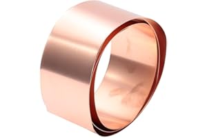 Fudeshe Copper Sheets,Copper Thin Foil Roll Sheet,50 x 1000mm Pure Copper Foil Sheet Roll Copper Strip,Ultra-thin Practical Double Sided Metal Foil Plate(0.4 x 50 x 1000mm)