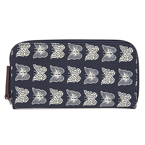 Pink Lining Wallet Cream Butterflies Changing Bags (Navy)