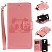 Produktbild Lonchee ASUS Zenfone 3 Max ZC520TL Wallet Tasche Brieftasche Schutzhülle , Panda geprägtes Muster Design Hochwertige PU Leder Folio Tasche Case Hülle im Bookstyle mit Standfunktion Kredit Kartenfächer (Rosa)