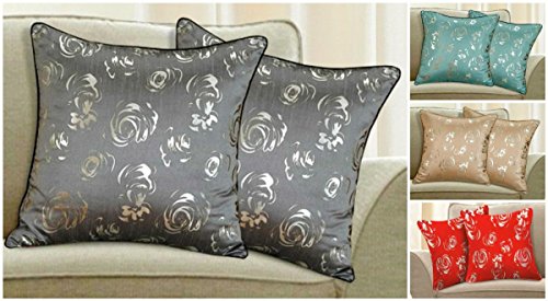 Uwant Fashion Sparkly Metallic Modern Cushion Cover Teal Black Red Latte 43 x 43 Faux Silk