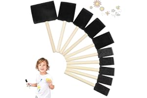 MINSHUXI 10 Stück Schaumstoffpinsel 1 2 3 4 Zoll Breite Schwammpinsel für Malerei, Zeichnen, Finishing Handwerk Färbung