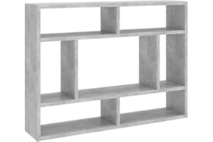 vidaXL Estantería de Pared Repisa Flotante Balda Estante Salón Sala de Estar Estudio Exhibición Decoración Contrachapada Gris Hormigón 75x16x55 cm