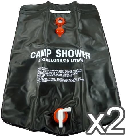 Solar Camping Shower - 20 Litre Outdoor Shower (2 Pack)