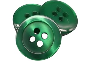 BOTIBOTON SL BOTIBOTON - 50 bottoni in madreperla - 5 dimensioni e 11 colori a scelta - Prodotto e spedito dalla Spagna (Verde scuro - 15 mm)