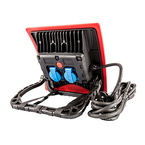 STIER COB-LED Baustrahler I 55W-COB-LED I 5000 Lumen I flexibler Standfuß I 2 Stromanschlüsse I Aluminiumdruckguss I transparente Linse I 8.4V 2A Netzteil - 2