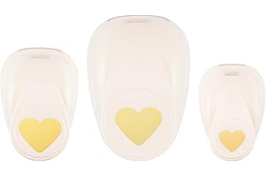 Vaessen Creative Stanzer Set - Motivstanzer - Herz - 3 Stück - Tonpapier und Bastelmaterial bis zu 250 g/m² - zum Basteln Mit Papier und Scrapbooking, Pink