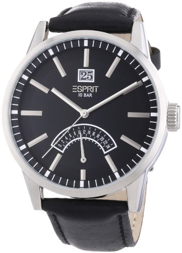 Esprit Herren-Armbanduhr XL Moody Black Analog Quarz Leder ES103651003 Esprit Herren-Armbanduhr XL Moody Black Analog Quarz Leder ES103651003