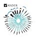Vander 32 Pieces Make Up Brush Set Cosmetics Brushes Kit makeup brushes Set with Travel Pouch(Blue)