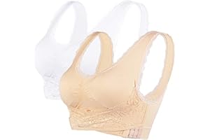 Litthing Reggiseno Sportivo Wireless di Pizzo Reggiseno da Donna Senza Giunte Comodo Reggiseno Senza Ferretto Reggiseno Push up da Ginnastica Yoga Allenamento Running Boxing