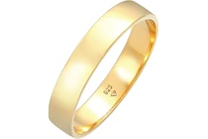 Kuzzoi Men's Ring (4.5 mm) Handmade, Band Ring for Men 925 Sterling Silver Gold-Plated Wedding Engagement Ring Friendship Ring Basic Men's Ring Polished Ring Size 60-66