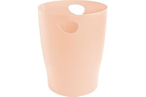 Exacompta - Réf. 45361D - 1 corbeille à papier, poubelle ECOBIN avec poignées - Volume 15 litres, adaptée au bureau comme en Home office - Dimensions 26,3 x 26,3 x 33,5 cm - couleur corail