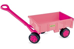 Wader 10958 - Carro de Mano Gigante con Ejes robustos de Acero, Capacidad de Carga de hasta 60 kg, tamaño Aprox. 95 cm, Rosa, para niños a Partir de 12 Meses