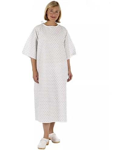 Patient Gown Blue Stripe Butterfly Sleeve