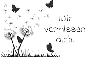 DECOART... BY KATHRIN FRIEDENSTAB-MASCHNER DeCoArt... 25 Wettflugkarten Flugkarte Trauer Wir vermissen Dich Vorderseite: Pusteblume Schmetterling/Rückseite: Botschaft an den Himmel