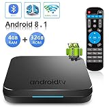 【Lo que obtienes】1 * Caja de TV con Android 8.1, 1 * Control remoto, 1 * Adaptador de cargador de energía, 1 * Cable HDMI, 1 * Manual del usuario y un equipo de servicio al cliente profesional. Si tiene algún problema en cualquier momento, contáctenos y le ayudaremos a resolver sus problemas de manera rápida y precisa.