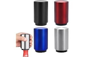 LUPATDY Automatischer Flaschenöffner 4 Stück kapselheber flaschenöffner, flaschenöffner edelstahl, Push-Down-Öffner Wein, Bier, Limonade, Kronkorkenöffner, Küchenzubehör, Bieröffner