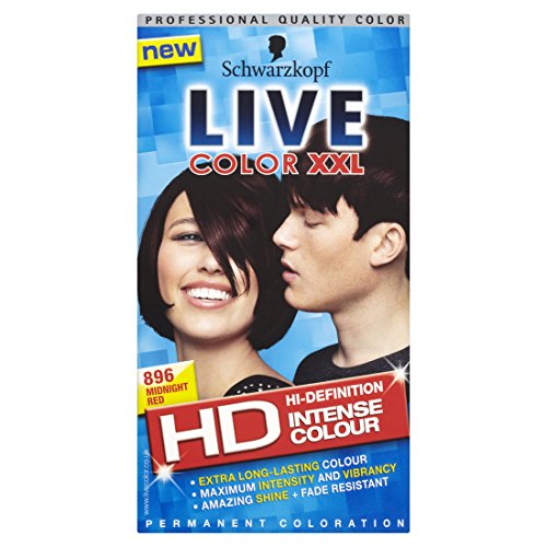 Schwarzkopf Live XXL Colour Unlimited Gloss, Midnight Red Number 896 - Pack of 3